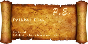 Prikkel Elek névjegykártya